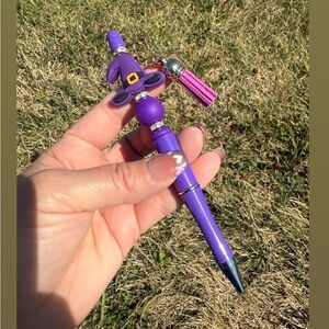 Purple Witch Hat Pen with Charm